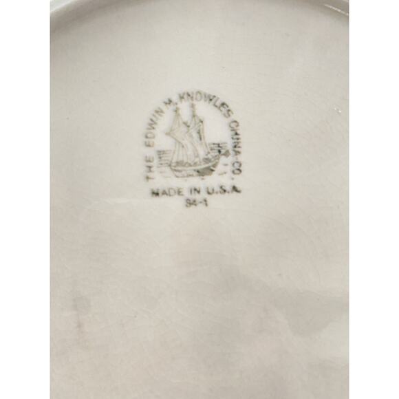 2 Vintage Edwin M Knowles Floral Spring Bouquet 1940s Dinner Plates 10” - Picture 7 of 10